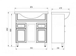 ASB-Mebel Мебель для ванной Орхидея 80 белое дерево – фотография-4